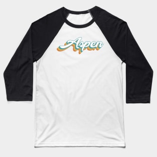 Aspen Colorado Retro Lettering Baseball T-Shirt